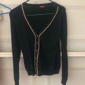 Merona cardigan with gold detailing
